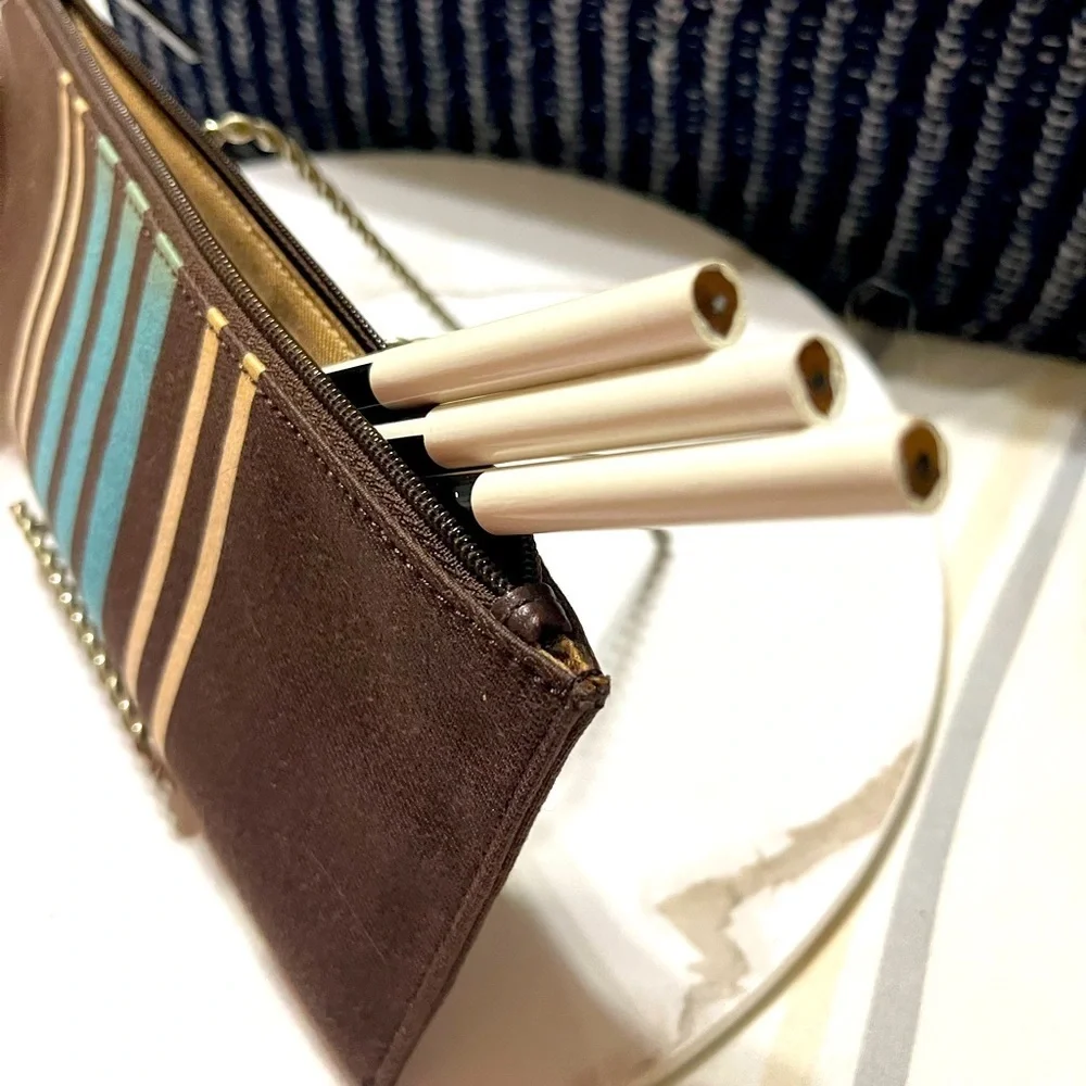 HP🎉Kate Spade New York Becca Pencil Case Andy Stripe, NWT, Vintage, Rare